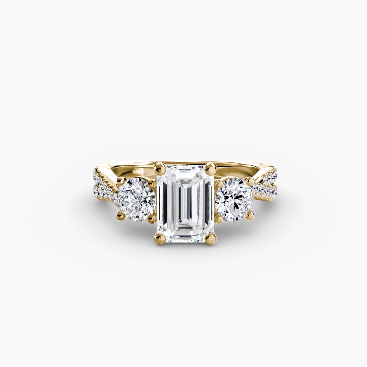 Three-Stone with Pavé Band 2