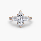Three-Stone Ring with Pavé Band 4