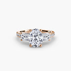 Three-Stone Ring with Pavé Band 4