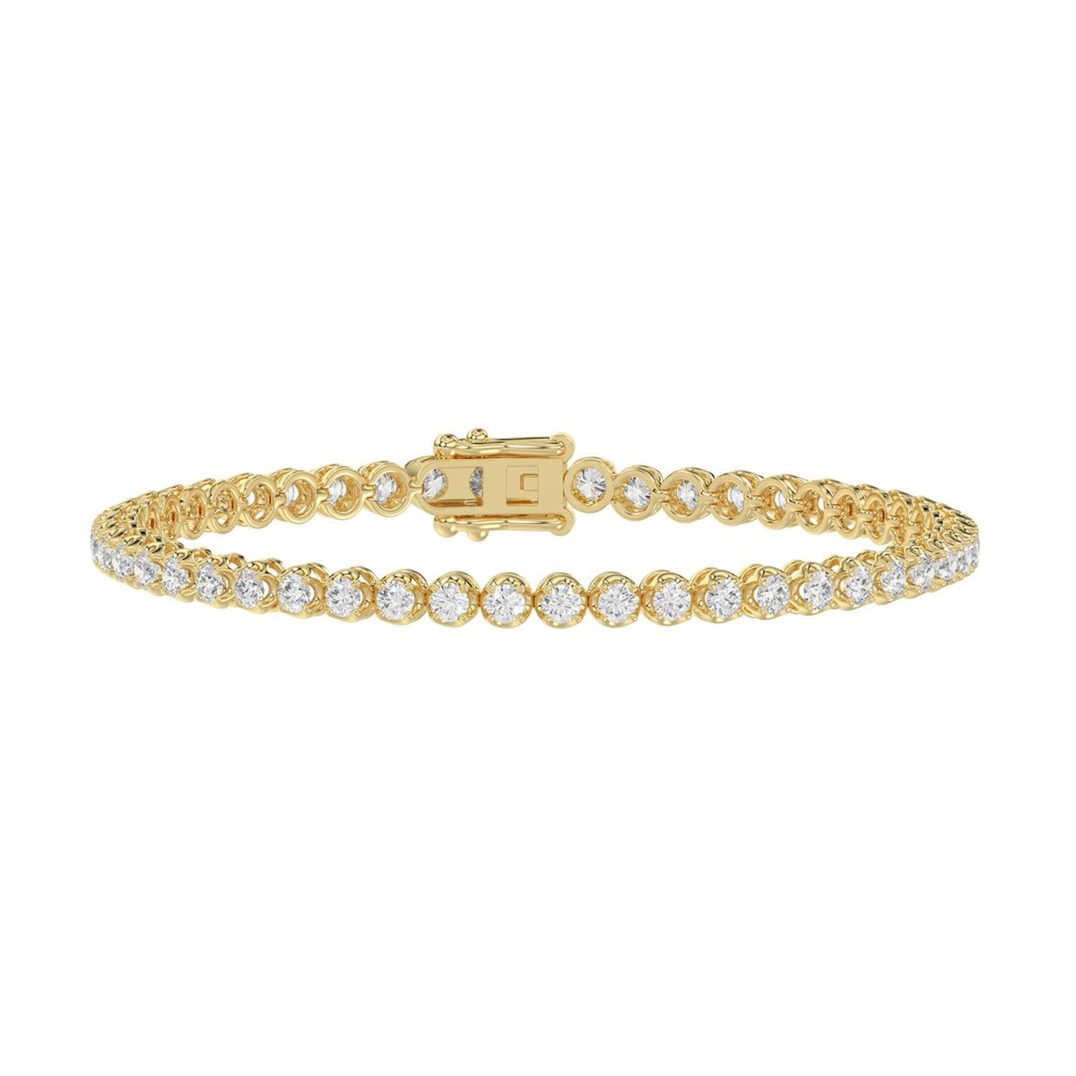 Microfusion Prong Set Tennis Bracelet - 14K Yellow Gold