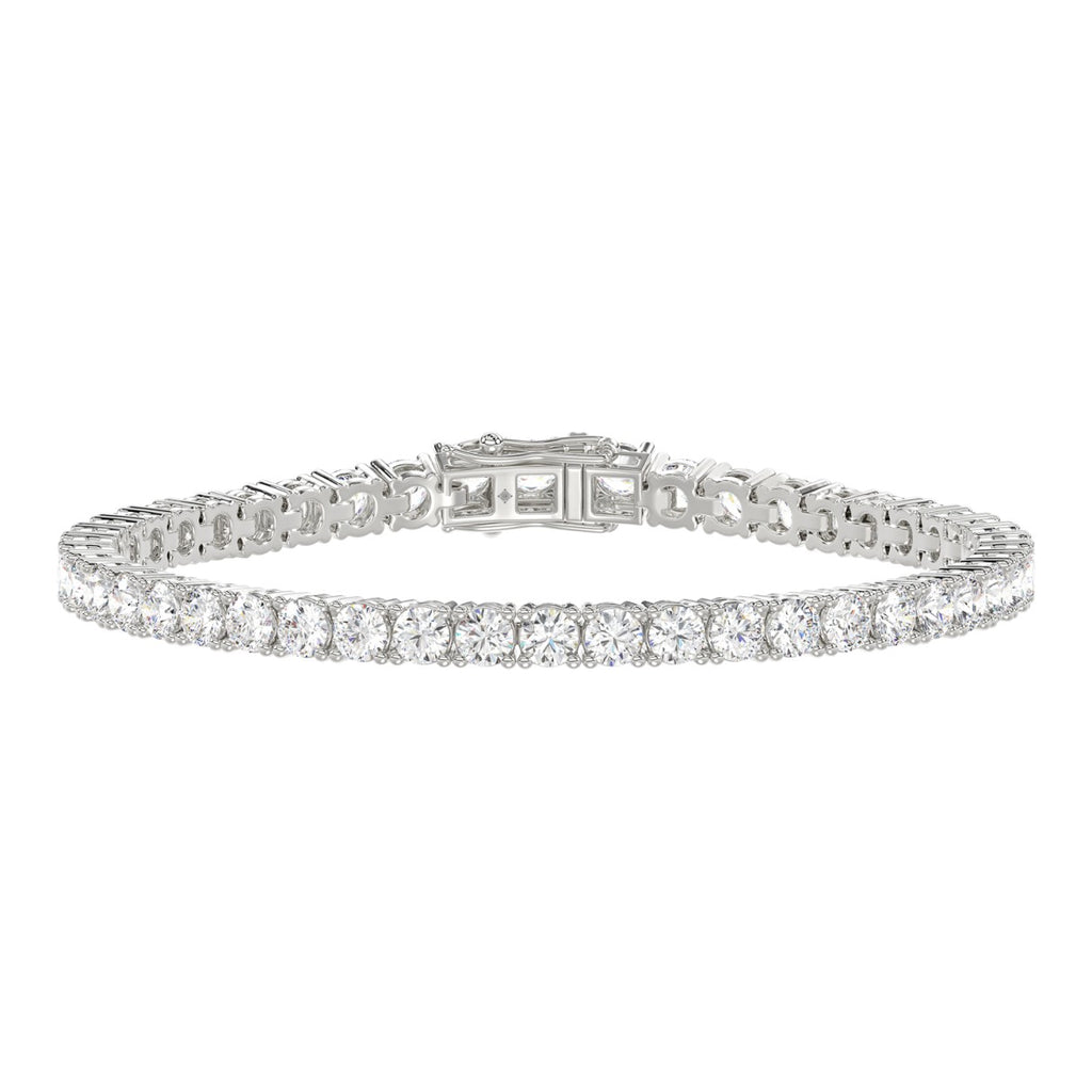 Basket 4 Prong Tennis Bracelet - 14K White Gold