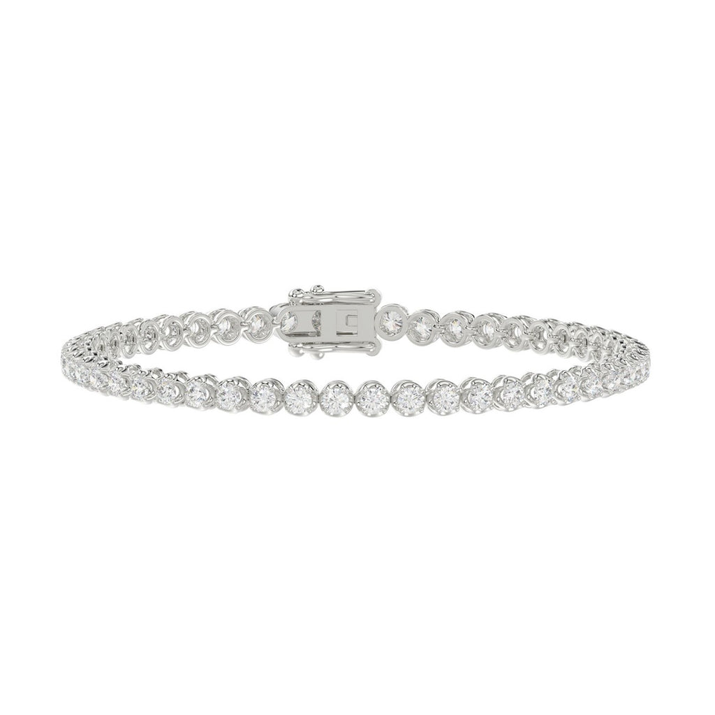 Microfusion Prong Set Tennis Bracelet - 14K White Gold