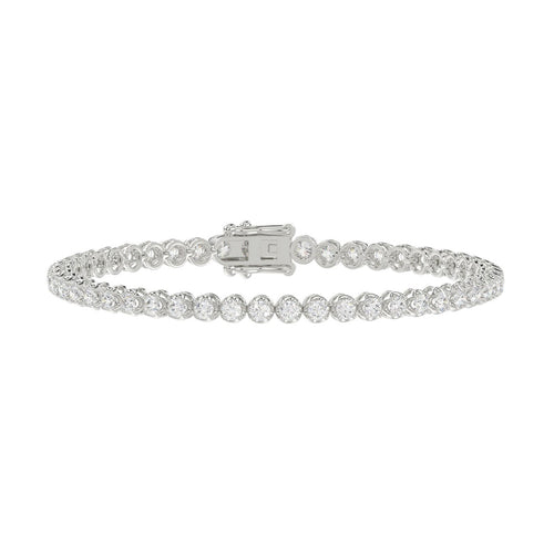 Microfusion Prong Set Tennis Bracelet - 14K White Gold