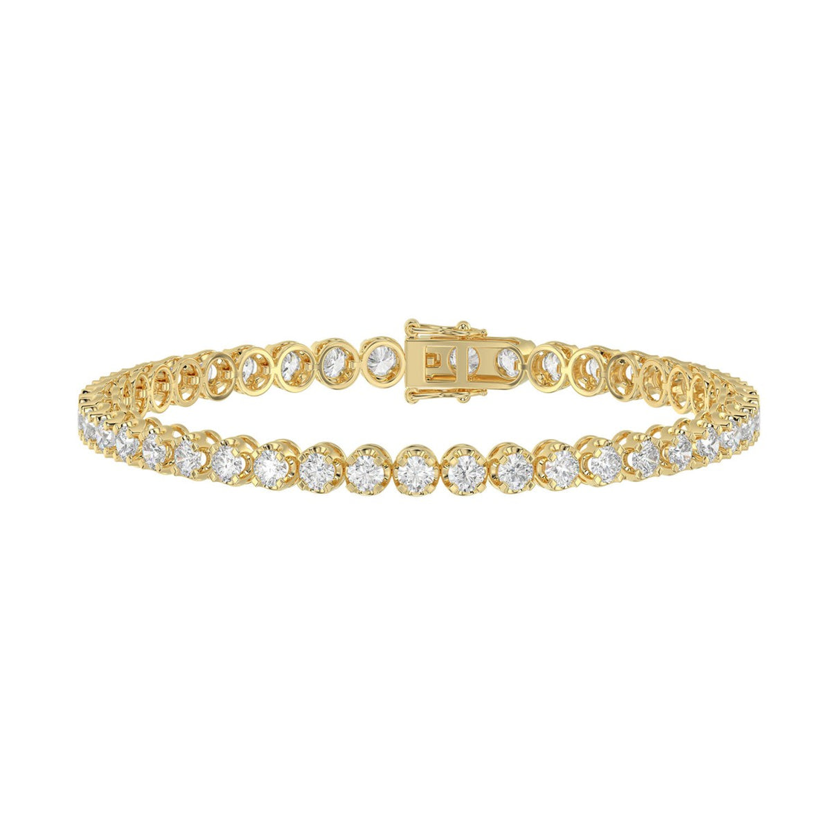 Microfusion Prong Set Tennis Bracelet - 14K Yellow Gold