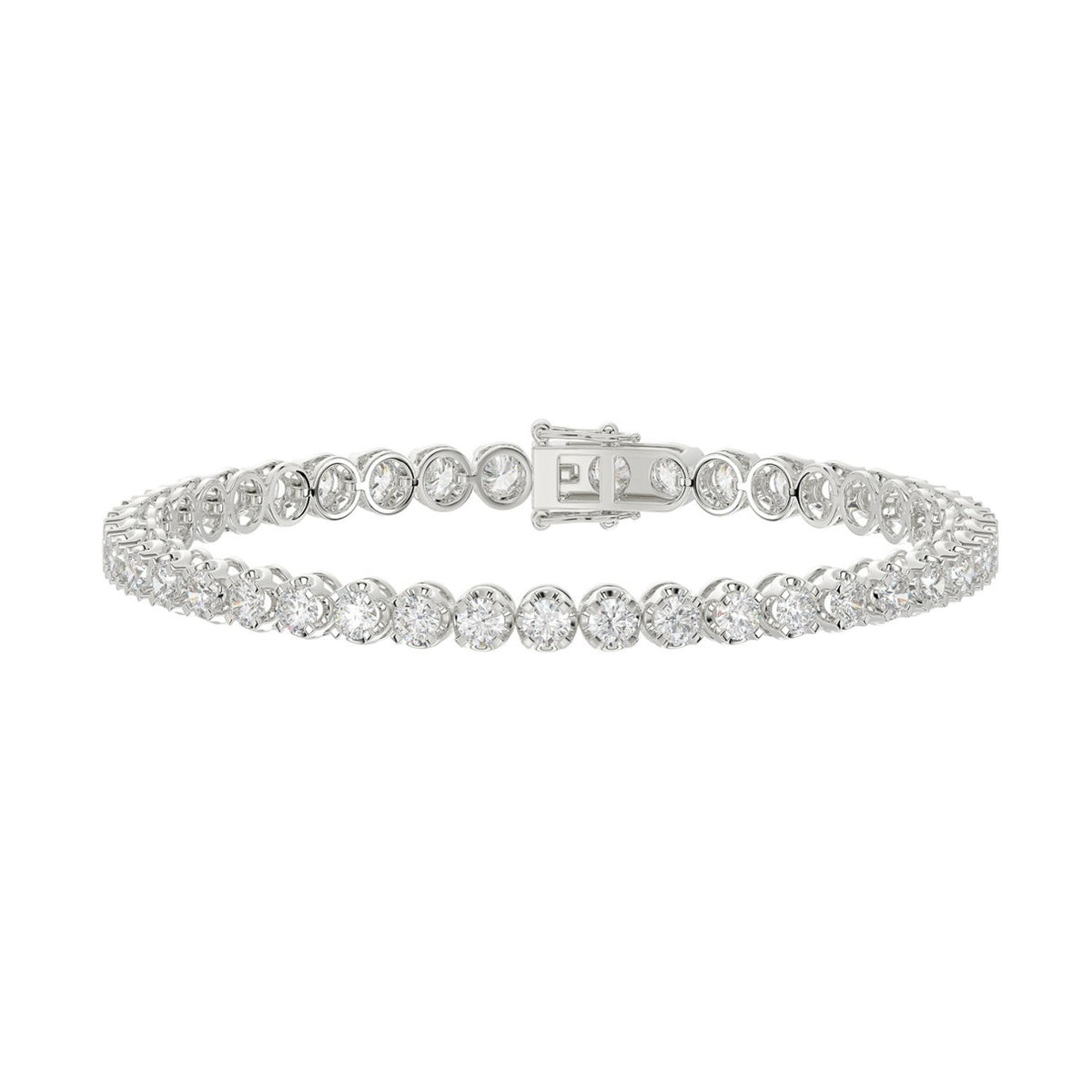 Microfusion Prong Set Tennis Bracelet - 14K White Gold