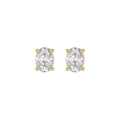 Lab Diamond 4-Prong Oval Stud Earring - 14K Yellow Gold