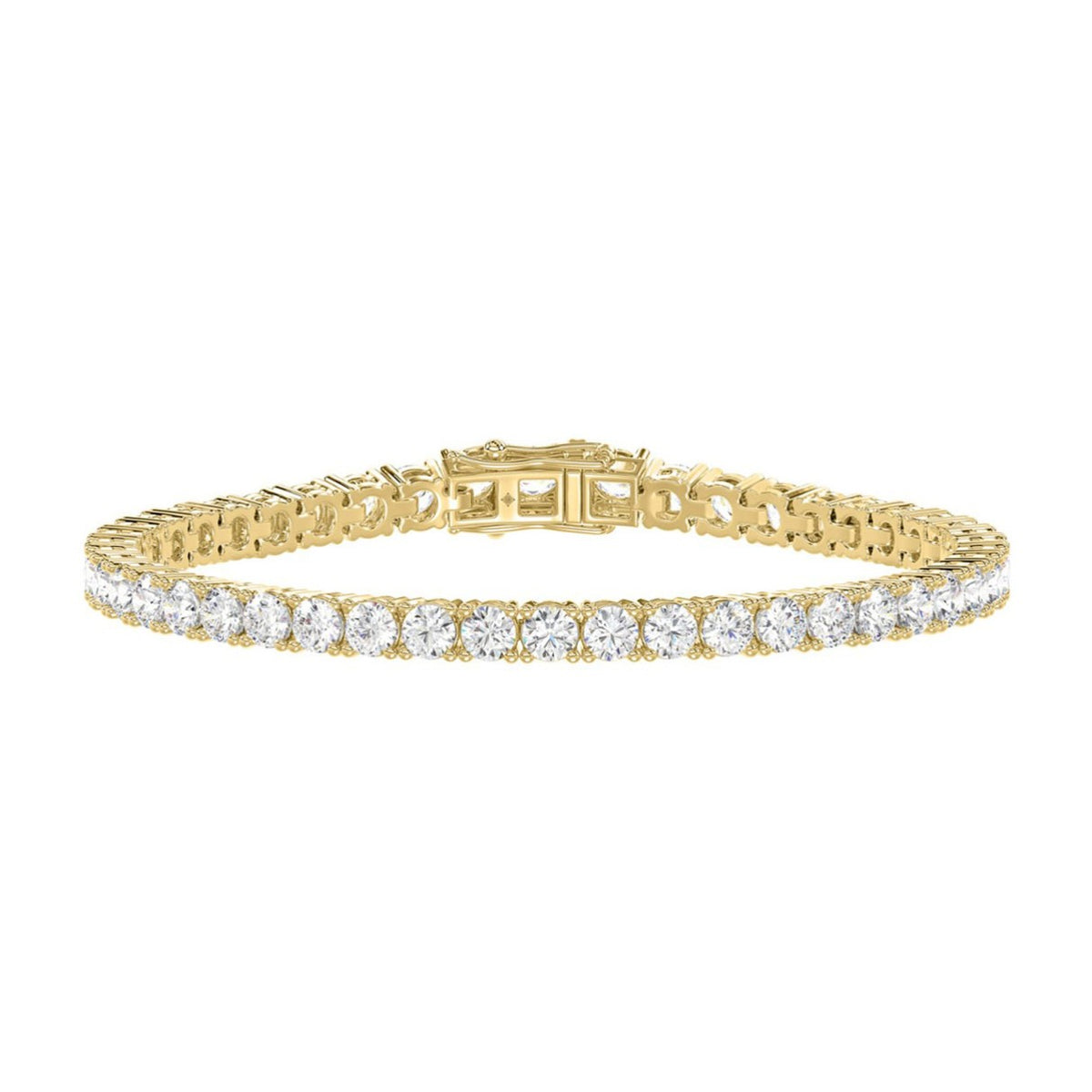 Basket 4 Prong Tennis Bracelet - 14K Yellow Gold