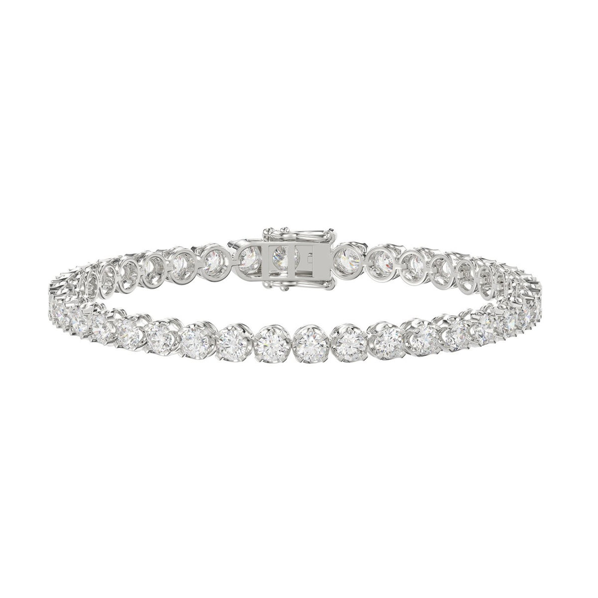 Microfusion Prong Set Tennis Bracelet - 14K White Gold