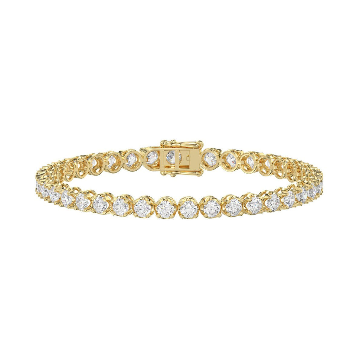 Microfusion Prong Set Tennis Bracelet - 14K Yellow Gold