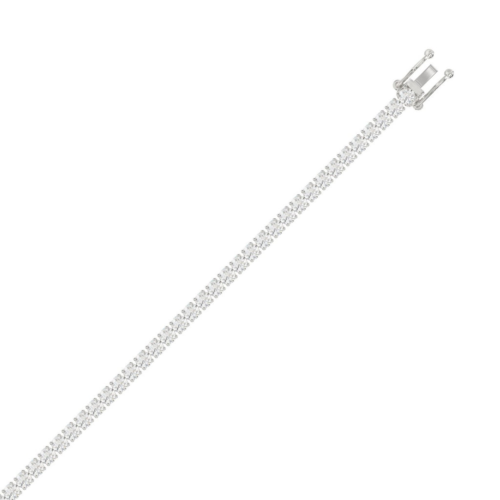 Basket 4 Prong Tennis Bracelet - 14K White Gold