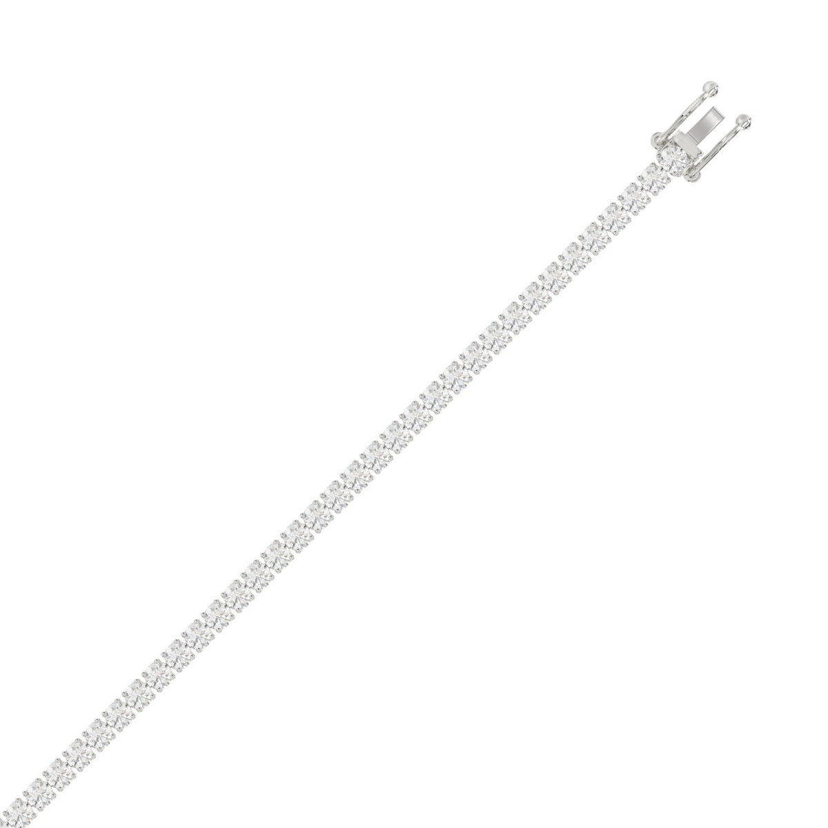 Basket 4 Prong Tennis Bracelet - 14K White Gold