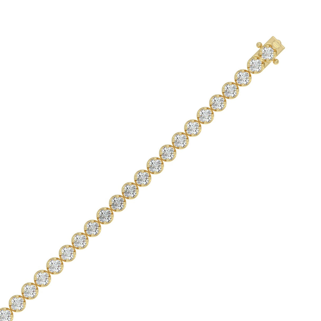Microfusion Prong Set Tennis Bracelet - 14K Yellow Gold