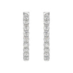 Lab Diamond Inside-Out Round Hoop Earring - 14K White Gold
