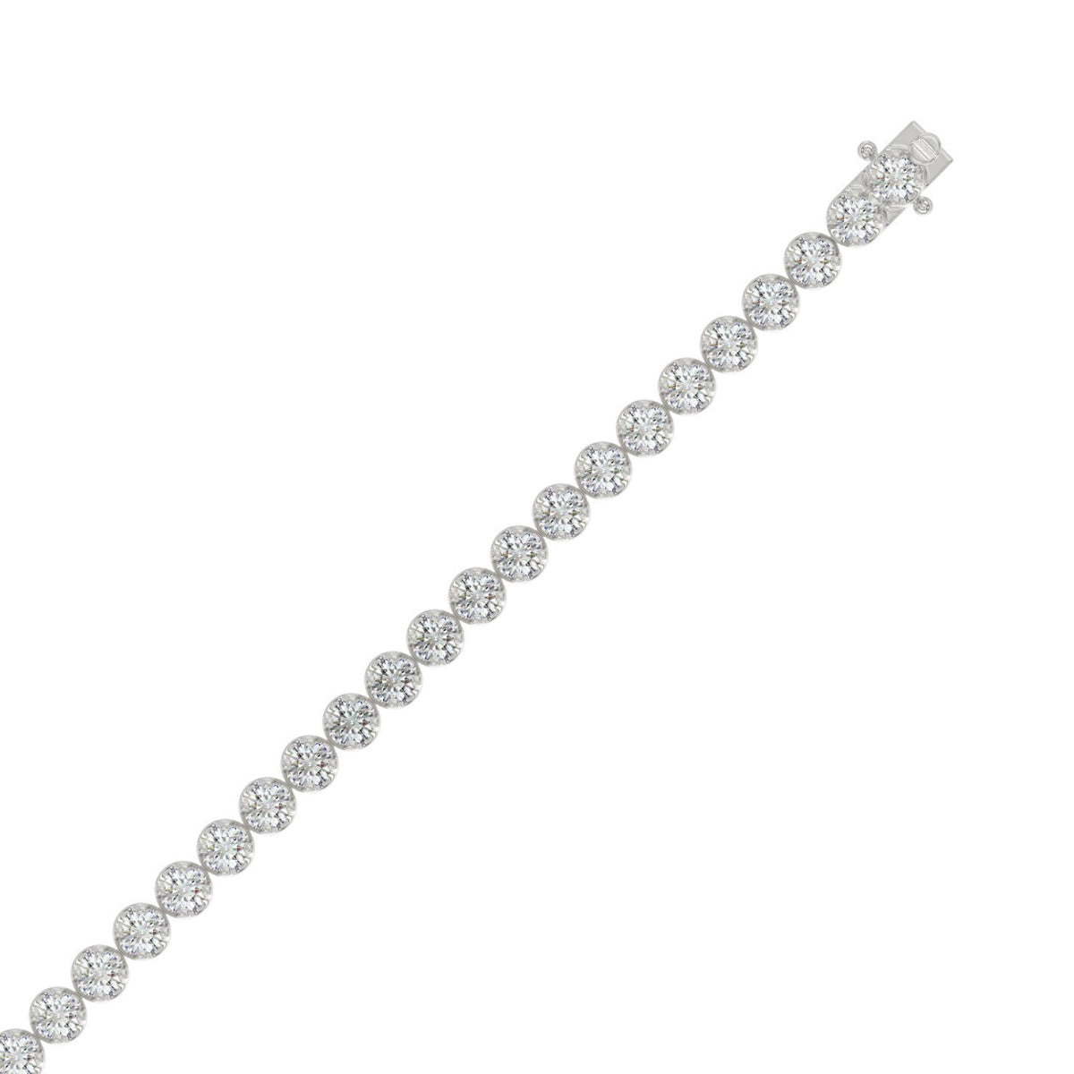 Microfusion Prong Set Tennis Bracelet - 14K White Gold