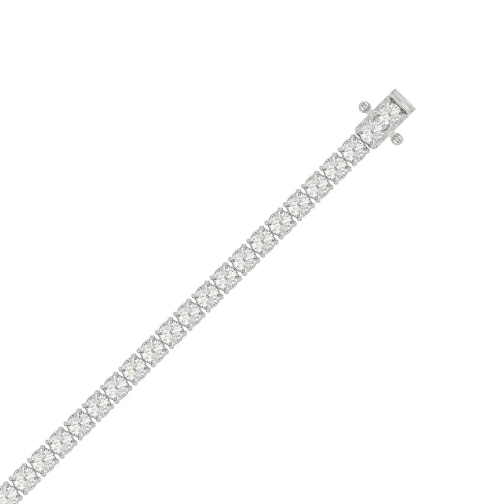 Basket 4 Prong Tennis Bracelet - 14K White Gold