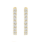 Lab Diamond Inside-Out Round Hoop Earring - 14K Yellow Gold