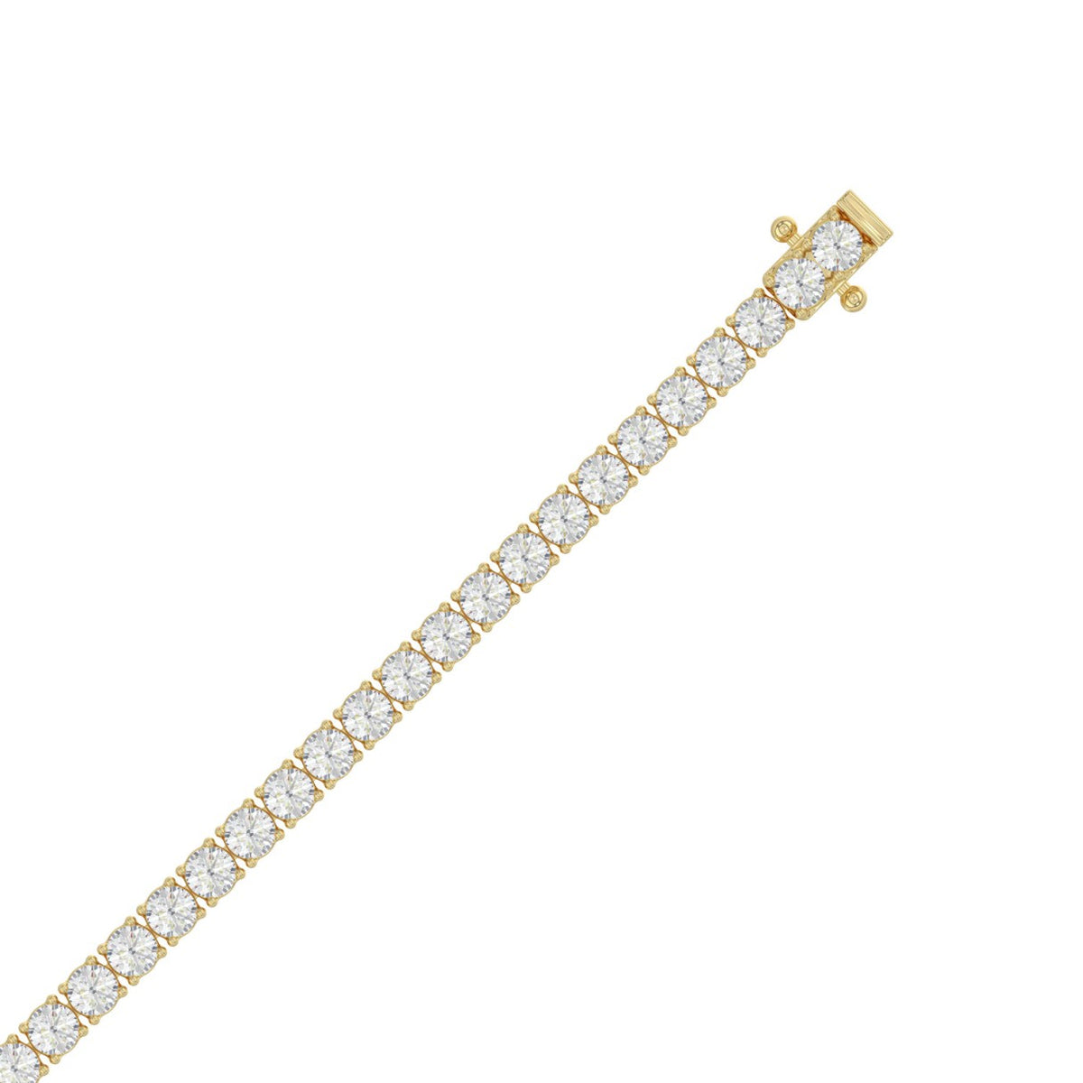 Basket 4 Prong Tennis Bracelet - 14K Yellow Gold