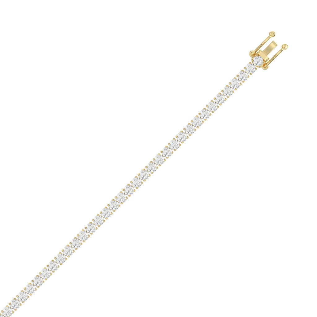 Basket 4 Prong Tennis Bracelet - 14K Yellow Gold