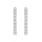 Lab Diamond Inside-Out Round Hoop Earring - 14K White Gold