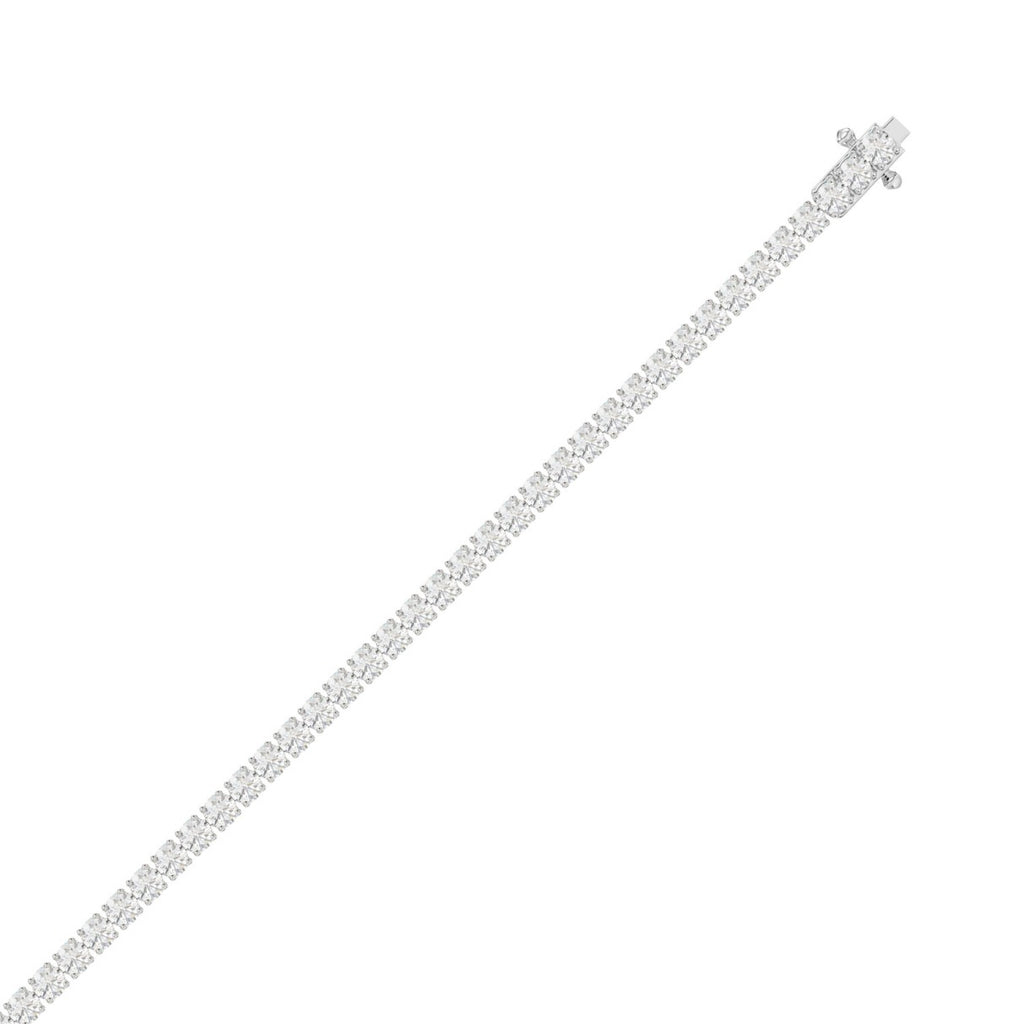 Basket 4 Prong Tennis Bracelet - 14K White Gold