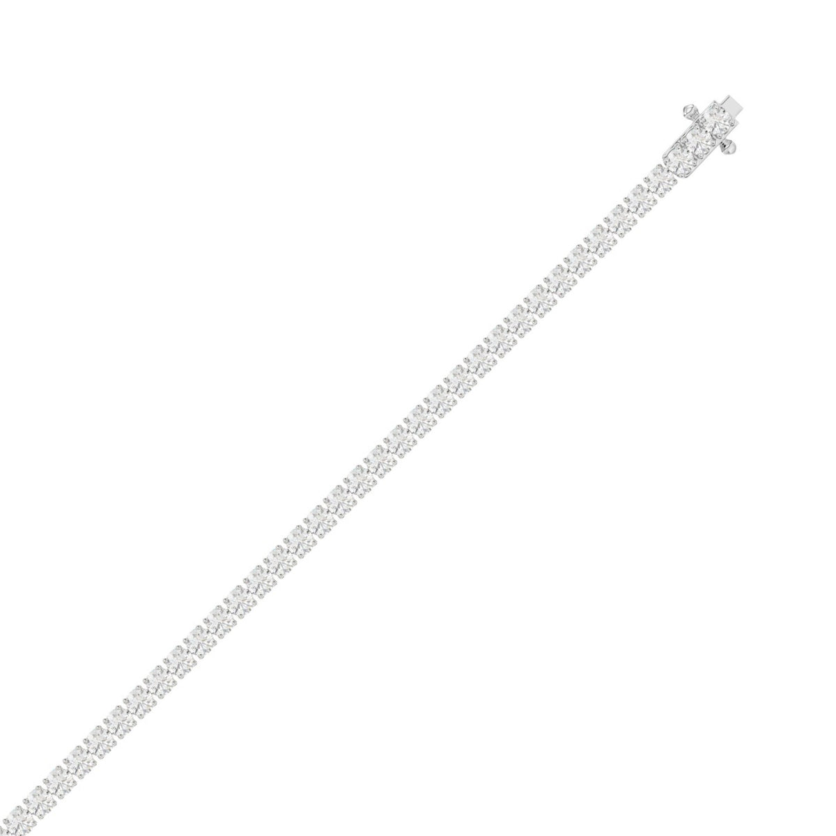 Basket 4 Prong Tennis Bracelet - 14K White Gold