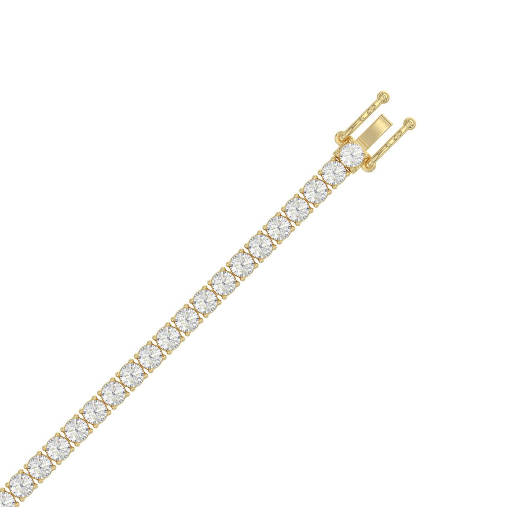 Basket 4 Prong Tennis Bracelet - 14K Yellow Gold