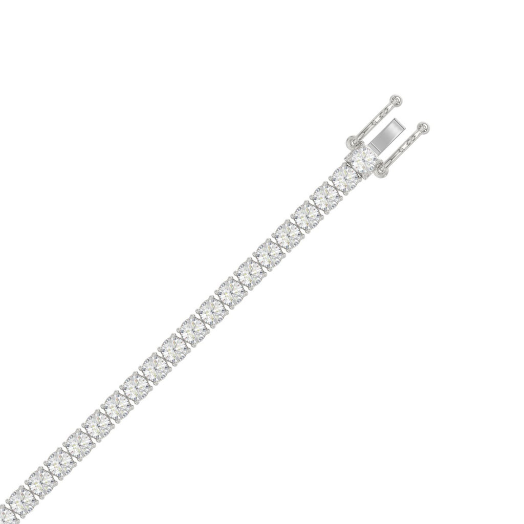 Basket 4 Prong Tennis Bracelet - 14K White Gold