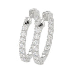 Lab Diamond Inside-Out Round Hoop Earring - 14K White Gold