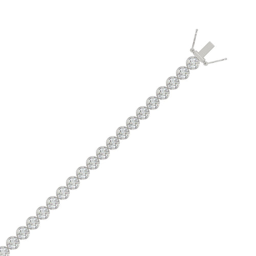 Microfusion Prong Set Tennis Bracelet - 14K White Gold