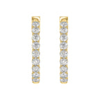 Lab Diamond Inside-Out Round Hoop Earring - 14K Yellow Gold