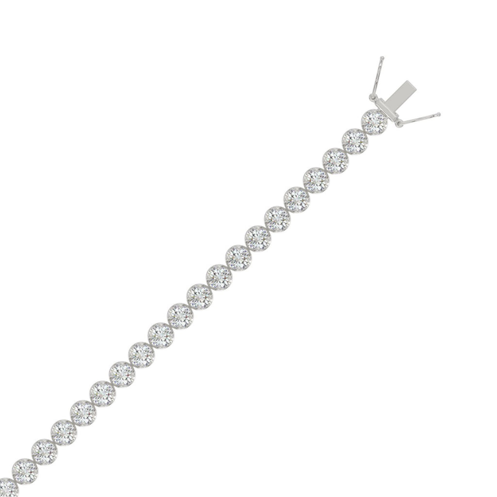 Microfusion Prong Set Tennis Bracelet - 14K White Gold