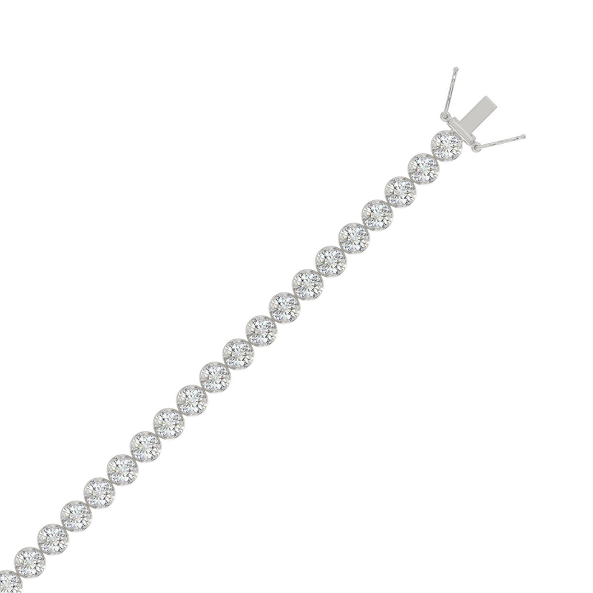 Microfusion Prong Set Tennis Bracelet - 14K White Gold