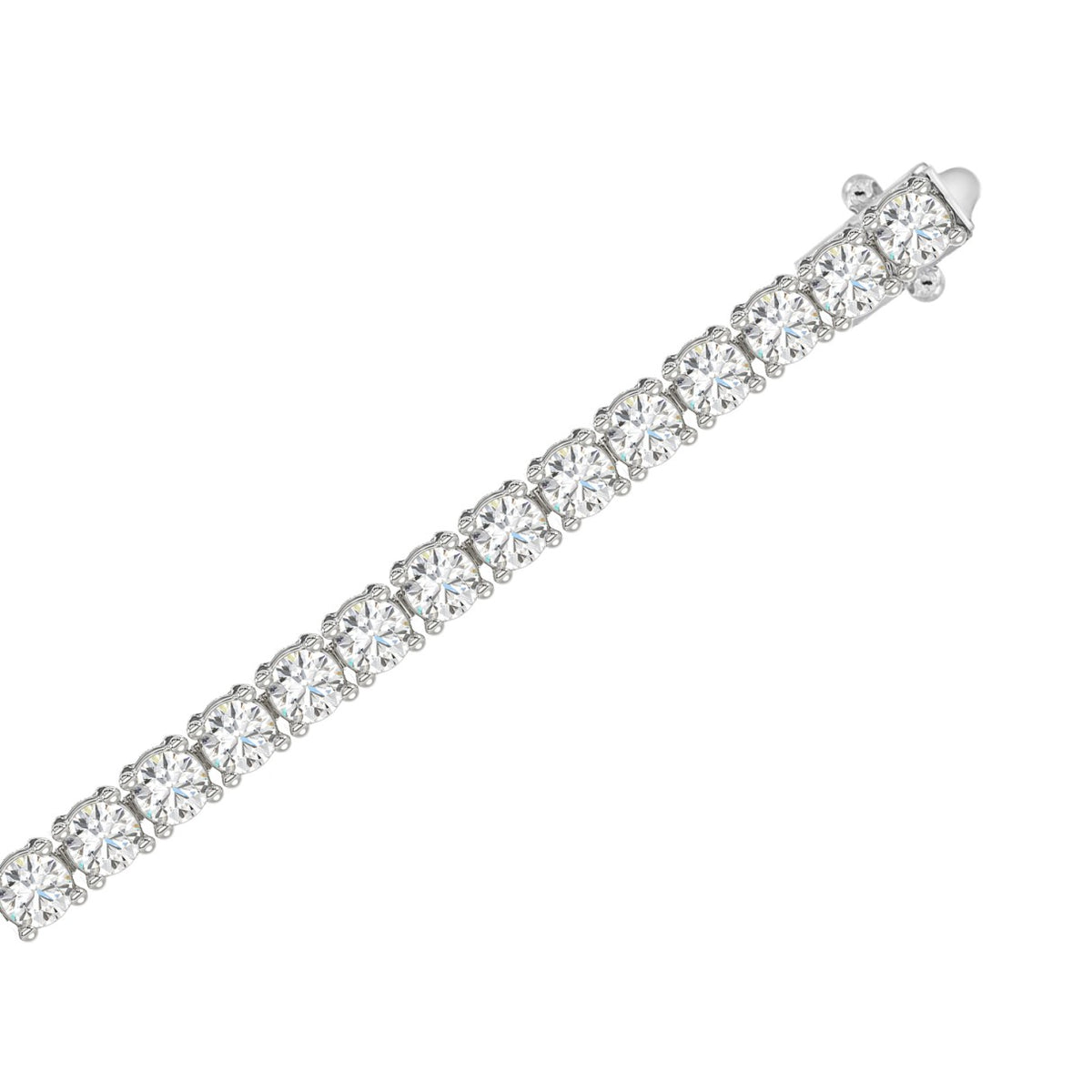 Basket 4 Prong Tennis Bracelet - 14K White Gold