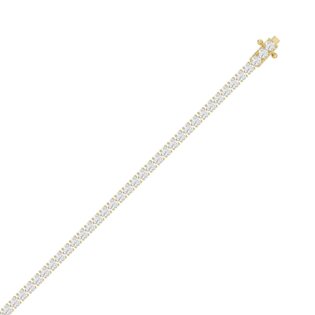 Basket 4 Prong Tennis Bracelet - 14K Yellow Gold