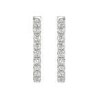 Lab Diamond Inside-Out Round Hoop Earring - 14K White Gold